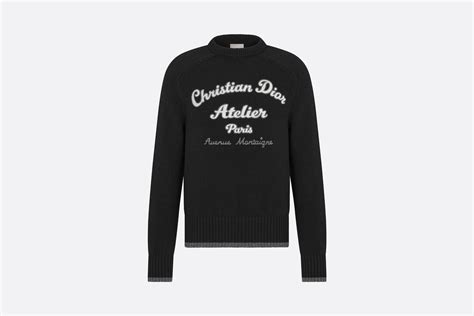 Christian Dior Atelier Pullover Wolljersey in Schwarz